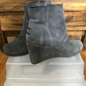 TOMS Wedge Bootie Charcoal Gray 7.5